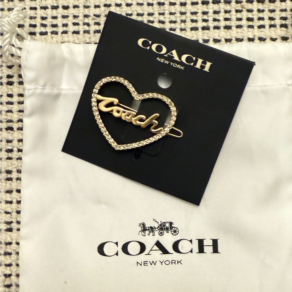 Coach Gold Heart hair clip barrette